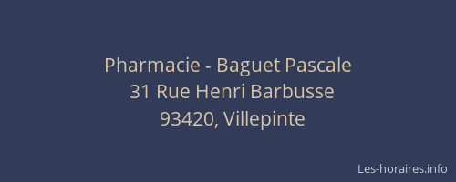 Pharmacie - Baguet Pascale