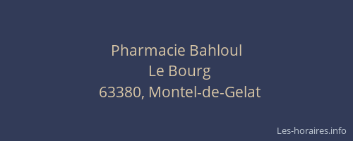 Pharmacie Bahloul