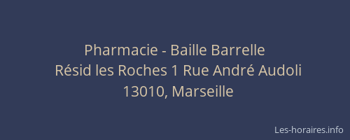 Pharmacie - Baille Barrelle