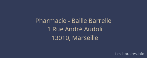Pharmacie - Baille Barrelle