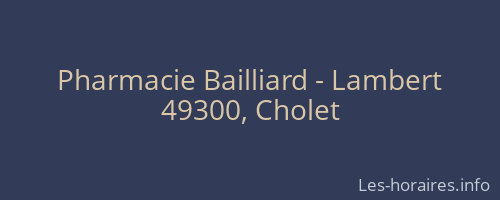Pharmacie Bailliard - Lambert
