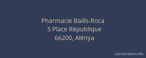Pharmacie Baills-Roca