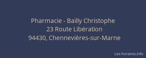 Pharmacie - Bailly Christophe