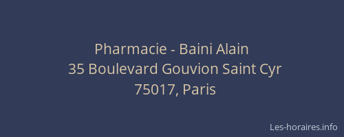 Pharmacie - Baini Alain