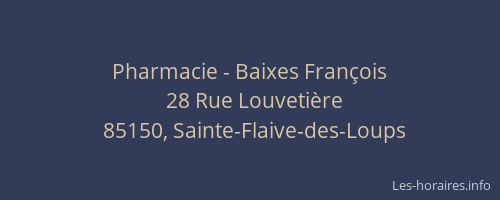 Pharmacie - Baixes François