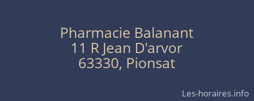 Pharmacie Balanant