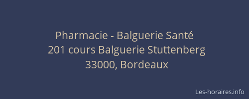Pharmacie - Balguerie Santé