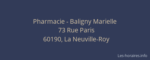 Pharmacie - Baligny Marielle
