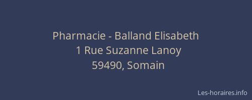 Pharmacie - Balland Elisabeth