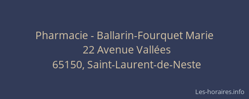 Pharmacie - Ballarin-Fourquet Marie
