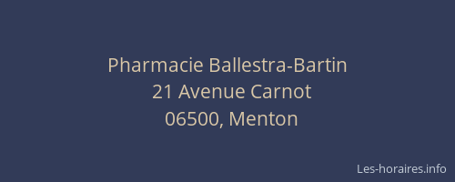 Pharmacie Ballestra-Bartin