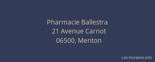 Pharmacie Ballestra