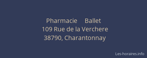Pharmacie     Ballet