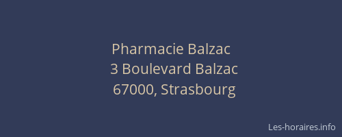 Pharmacie Balzac