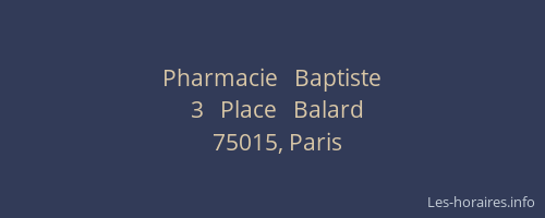 Pharmacie   Baptiste