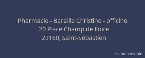 Pharmacie - Baraille Christine - officine