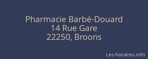 Pharmacie Barbé-Douard