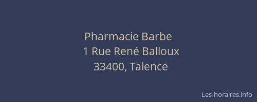 Pharmacie Barbe