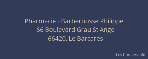 Pharmacie - Barberousse Philippe