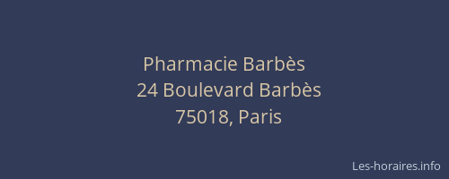 Pharmacie Barbès