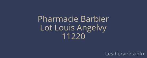 Pharmacie Barbier