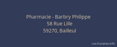 Pharmacie - Barbry Philippe