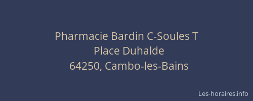 Pharmacie Bardin C-Soules T