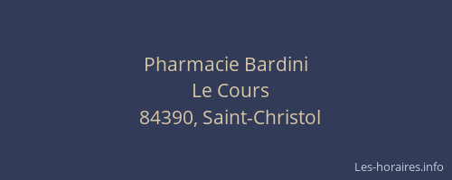Pharmacie Bardini