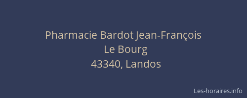 Pharmacie Bardot Jean-François