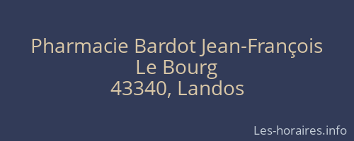 Pharmacie Bardot Jean-François