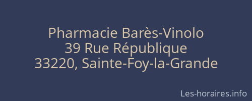 Pharmacie Barès-Vinolo