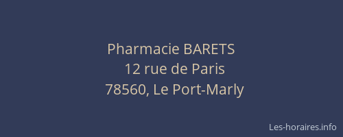 Pharmacie BARETS