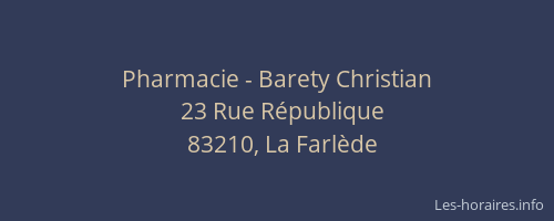 Pharmacie - Barety Christian