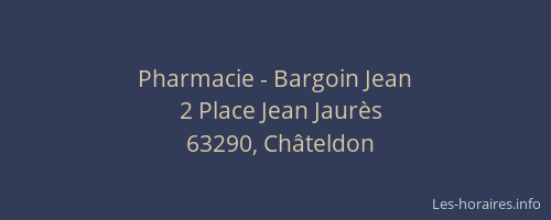 Pharmacie - Bargoin Jean