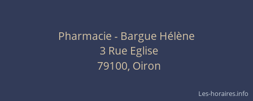 Pharmacie - Bargue Hélène