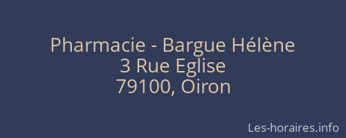 Pharmacie - Bargue Hélène