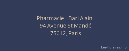Pharmacie - Bari Alain