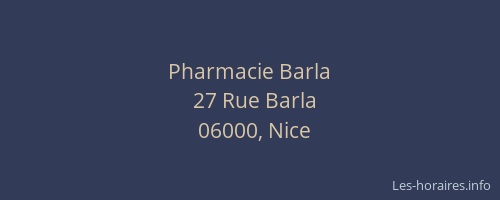 Pharmacie Barla