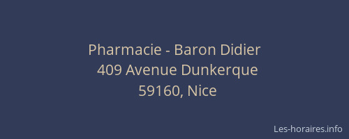 Pharmacie - Baron Didier