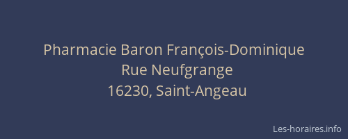 Pharmacie Baron Fran&ccedil;ois-Dominique