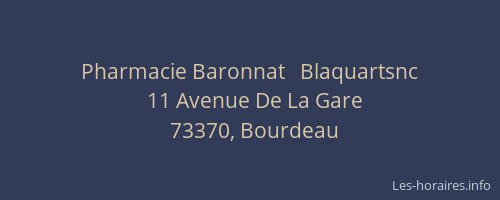Pharmacie Baronnat   Blaquartsnc