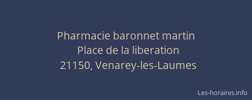 Pharmacie baronnet martin