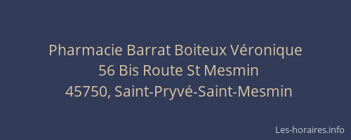 Pharmacie Barrat Boiteux Véronique