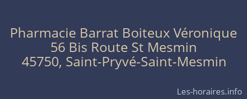 Pharmacie Barrat Boiteux Véronique