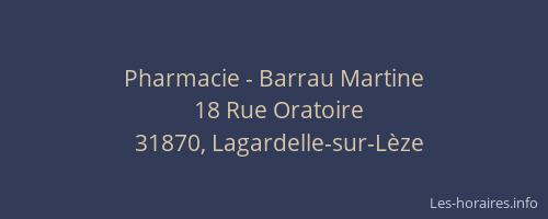 Pharmacie - Barrau Martine