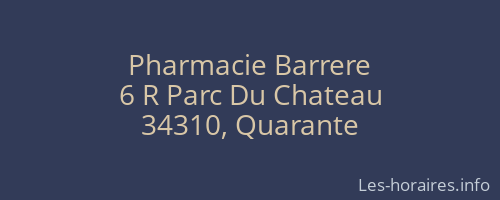 Pharmacie Barrere