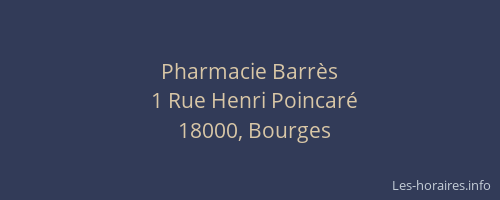 Pharmacie Barrès
