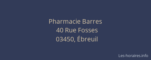 Pharmacie Barres