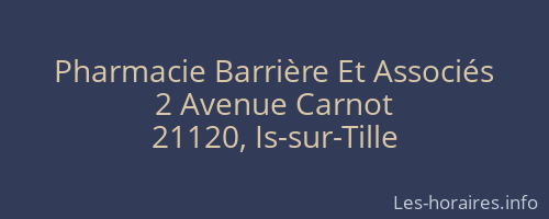 Pharmacie Barrière Et Associés