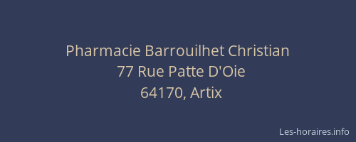 Pharmacie Barrouilhet Christian
